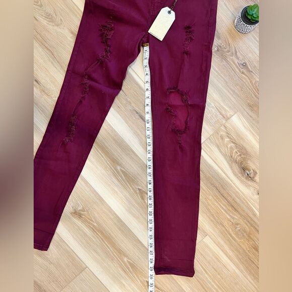VIBRANT Juniors Distressed Skinny Jeans Size 15 (W31) - Picture 5 of 6